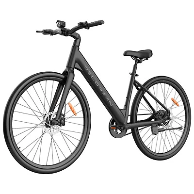 Delorean DM770 Step-Through Electric City Bike (500W Motor / 55km Range / 32km/h Top Speed) - Black