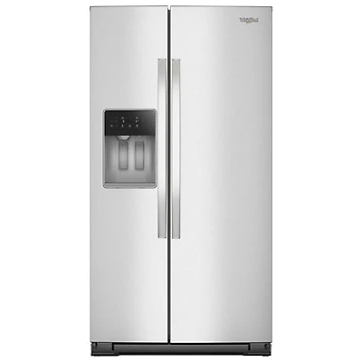 Whirlpool 36" 28.4 Cu Ft Side-By-Side Refrigerator w/ Water & Ice Dispenser (WRSF6536RZ) - Fingerprint Resistant Stainless