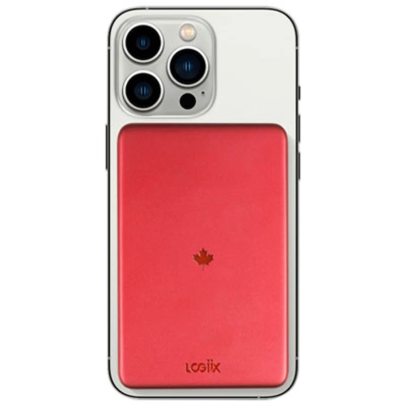 LOGiiX Piston Power Slim Mag 5000 mAh 20W USB-C Power Bank with MagSafe - Canada Red