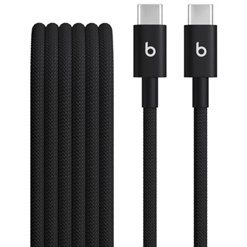 Beats By Dr. Dre 1.5m (4.9 ft.) USB-C to USB-C Woven Cable (MDGA4LL/A) - Bolt Black