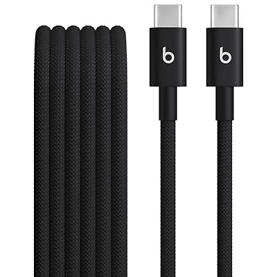 Beats By Dr. Dre 1.5m (4.9 ft.) USB-C to USB-C Woven Cable (MDGA4LL/A) - Bolt Black