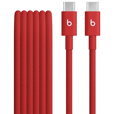 Beats By Dr. Dre 1.5m (4.9 ft.) USB-C to USB-C Woven Cable (MDGF4LL/A) - Rapid Red