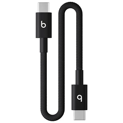 Beats By Dr. Dre 0.2m (0.65 ft.) USB-C to USB-C Woven Cable (MEQ94LL/A) - Bolt Black