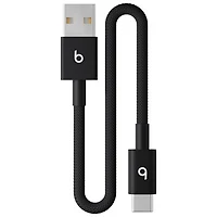 Beats By Dr. Dre 0.2m (0.65 ft.) USB-A to USB-C Woven Cable (MEQL4LL/A) - Bolt Black