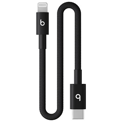 Beats By Dr. Dre 0.2m (0.65 ft.) USB-C to Lightning Woven Cable (MEQM4LL/A) - Bolt Black