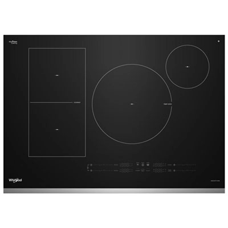 Whirlpool Intelligent 30" 4-Element Induction Cooktop (WCIT7530SS) - Black/Stainless Steel