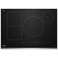 Whirlpool Intelligent 30" 4-Element Induction Cooktop (WCIT7530SS) - Black/Stainless Steel