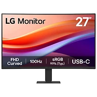 LG 27" FHD 100Hz 5ms GTG Curved VA LCD Monitor (27U421A-B) - Black