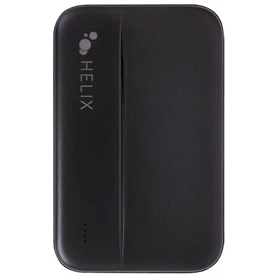 Helix 5000 mAh Dual USB/USB-C Power Bank - Black