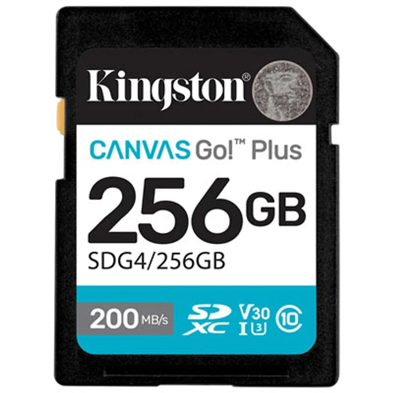 Kingston Canvas Go Plus 256GB 200MB/s U3 V30 SDXC Memory Card