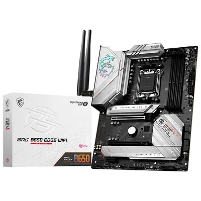 MSI MPG B650 Edge WiFi ATX AM5 Motherboard for AMD Ryzen 9000/8000/7000 Series CPUs - White