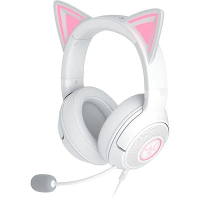 Razer Kraken Kitty Edition V2 Gaming Headset with Microphone - White