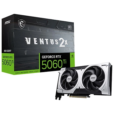 MSI GeForce RTX 5060 Ti Ventus 2X OC+ 8GB GDDR7 Video Card