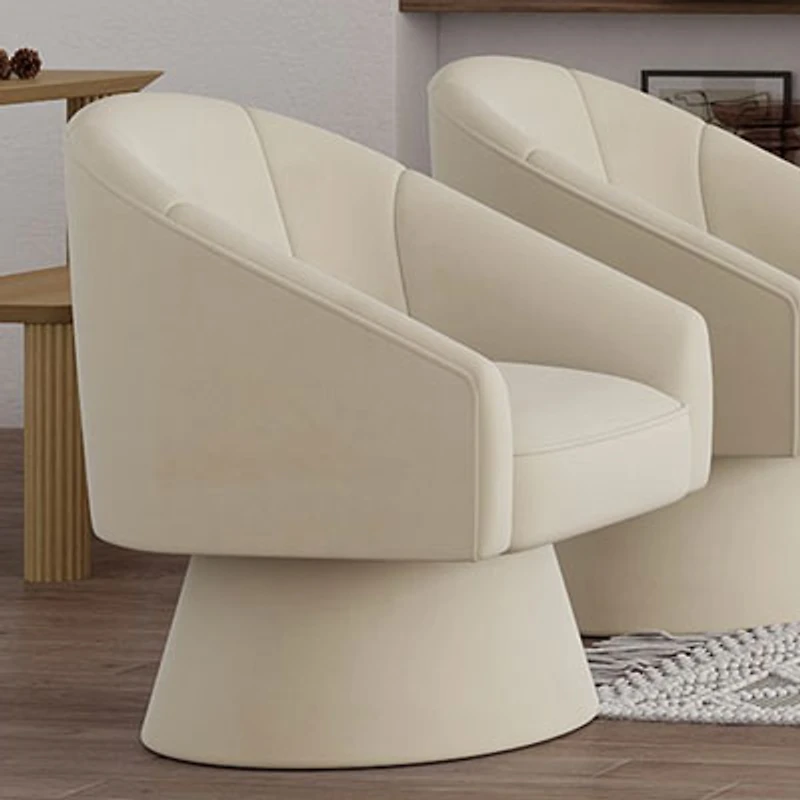Inspire Fabric Accent Chair - Ivory