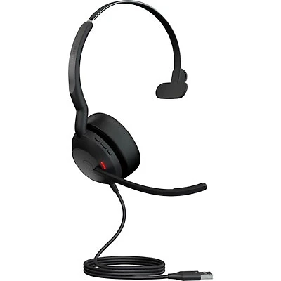 Open Box - Jabra Evolve2 50 On-Ear Noise Cancelling Bluetooth Mono Headset with Microphone - Black (25089-899-999)