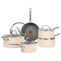 T-Fal Excellence 10-Piece Ceramic Cookware Set - Blush