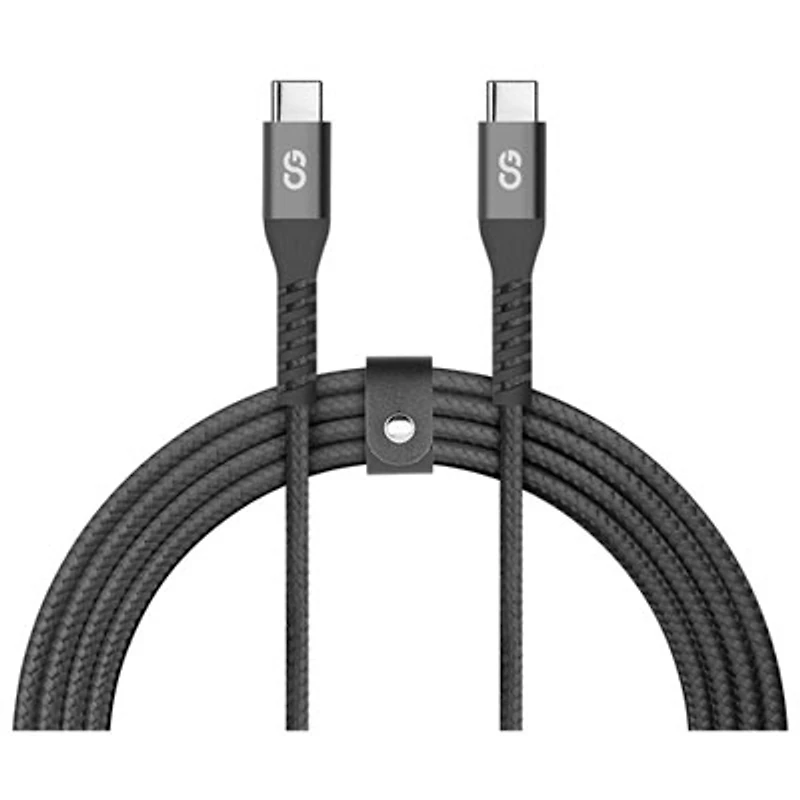 LOGiiX Vibrance 1.2m (3.9 ft.) Braided USB-C to USB-C Cable - Black