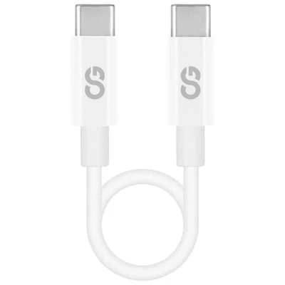 LOGiiX Sync & Charge Shortie 0.3m (1 ft.) USB-C to USB-C Cable - White