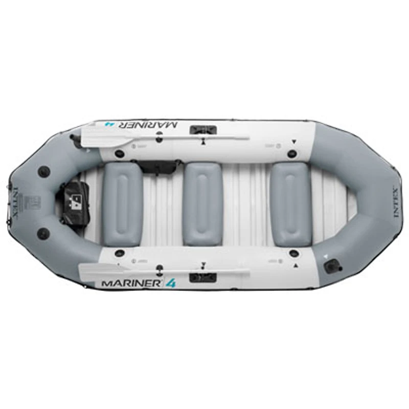 Intex Mariner 4 10.75 ft. 4-Person Inflatable Boat with Oars - Grey