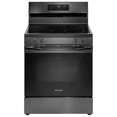 Open Box - Frigidaire 30" 5.3 Cu Ft Fan Convection 5-Element Electric Air Fry Range (FCRE308CAD) - Black Stainless -Scratch & Dent