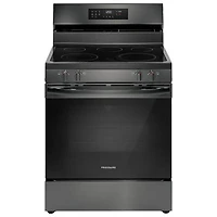 Open Box - Frigidaire 30" 5.3 Cu Ft Fan Convection 5-Element Electric Air Fry Range (FCRE308CAD) - Black Stainless -Scratch & Dent