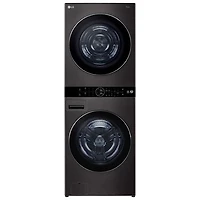 Open Box - LG WashTower 5 Cu Ft Electric Washer & 7.8 Cu Ft Heat Pump Dryer Laundry Centre (WKHC252HBA) -Black -Scratch & Dent