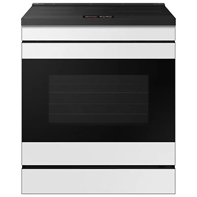 Open Box - Samsung 30" 6.3 Cu. Ft. True Convection Slide-In Induction Range (NSI6DB990012AC) - White Glass - Perfect Condition