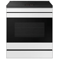 Open Box - Samsung 30" 6.3 Cu. Ft. True Convection Slide-In Induction Range (NSI6DB990012AC) - White Glass - Perfect Condition