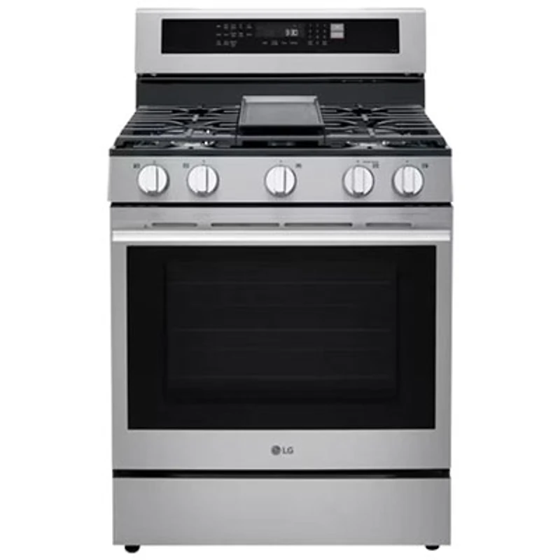 LG 30" 6.3 Cu. Ft. Fan Convection 5-Burner Freestanding Gas Air Fry Range (LRGN6325X) - Stainless Steel