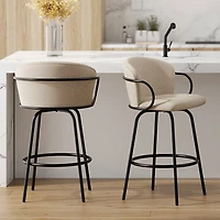 NSpire Kalani Contemporary Counter Height Swivel Barstool - Set of 2