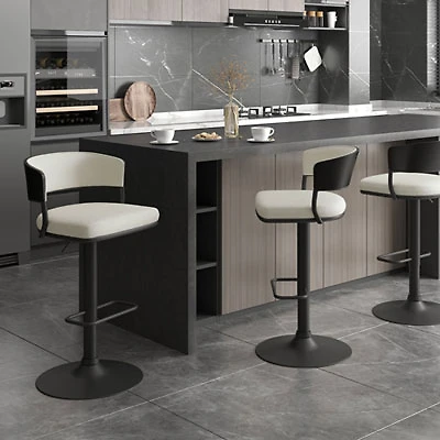 NSpire Kazan Contemporary Adjustable Height Air-Lift Barstool - Set of 2