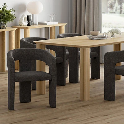 !Nspire Amara Contemporary Fabric Dining Chair - Set of 2 - Charcoal