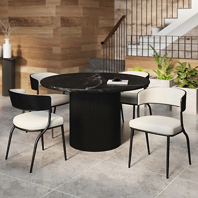 !Nspire Kazan Contemporary Fabric Dining Chair - Set of 2 - Ivory