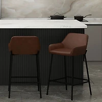 !NSpire Baily Contemporary Counter Height Barstool - Set of 2 - Brown