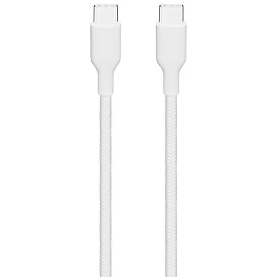 Best Buy Essentials 1.2m (4 ft.) USB-C to USB-C Braided Cable - White
