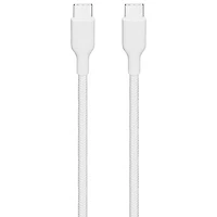 Best Buy Essentials 1.2m (4 ft.) USB-C to USB-C Braided Cable - White