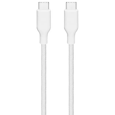 Best Buy Essentials 3m (9.8 ft.) Braided USB-C to USB-C Cable (BE-MCA10CCW-C) - White - Only at Best Buy