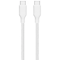 Best Buy Essentials 3m (9.8 ft.) Braided USB-C to USB-C Cable (BE-MCA10CCW-C) - White - Only at Best Buy