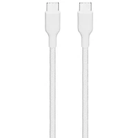 Best Buy Essentials 1.8m (6 ft.) USB-C to USB-C Braided Cable - White