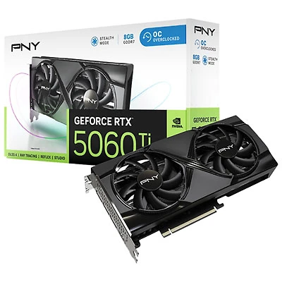 PNY GeForce RTX5060 Ti OC Dual-Fan 8GB GDDR7 Video Card