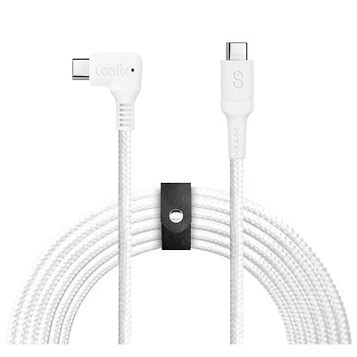 LOGiiX Piston Connect XL 90 3m (9.84ft) Braided USB-C to USB-C Cable - White
