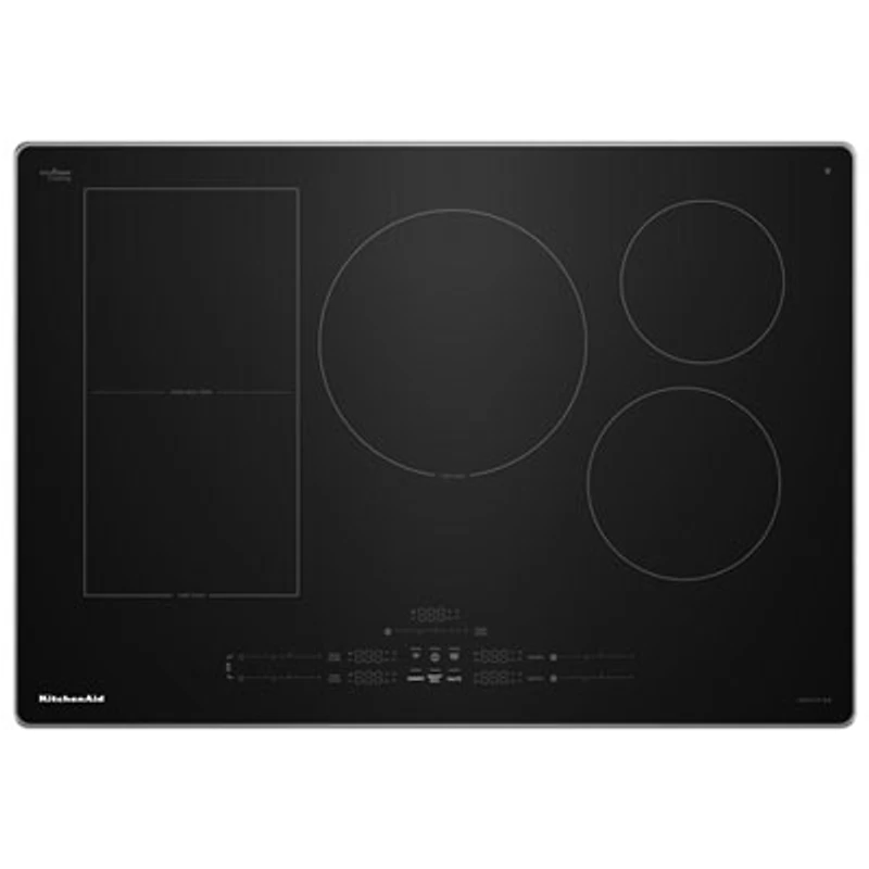 KitchenAid 30" 5-Element Temp Cook Induction Cooktop (KCIT730SSS) - Black Glass/Stainless Steel