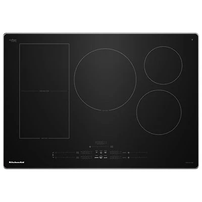KitchenAid 30" 5-Element Temp Cook Induction Cooktop (KCIT730SSS) - Black Glass/Stainless Steel