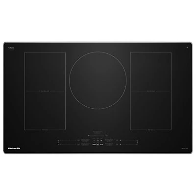 KitchenAid 36" 5-Element Temp Cook Induction Cooktop (KCIT736SSS) - Black Glass/Stainless Steel