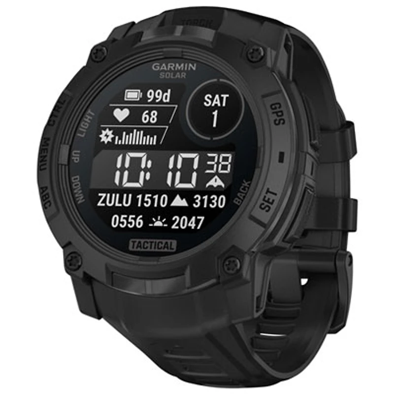 Garmin Instinct 3 Solar Tactical Edition 50mm Bluetooth Multisport Smartwatch - Black