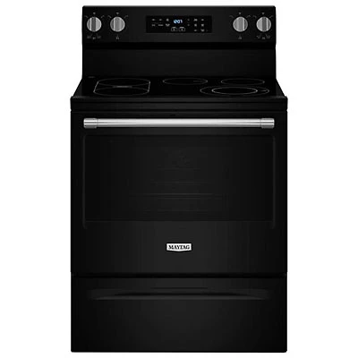 Open Box - Maytag 30" 5.3 Cu. Ft. Self-Clean 5-Element Freestanding Electric Air Fry Range - Black - Scratch & Dent