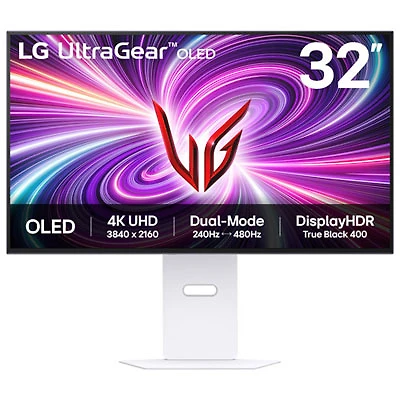 Open Box - LG UltraGear 32" 4K UHD 240Hz 0.03ms GTG OLED LED G-Sync FreeSync Gaming Monitor - Ultimate White