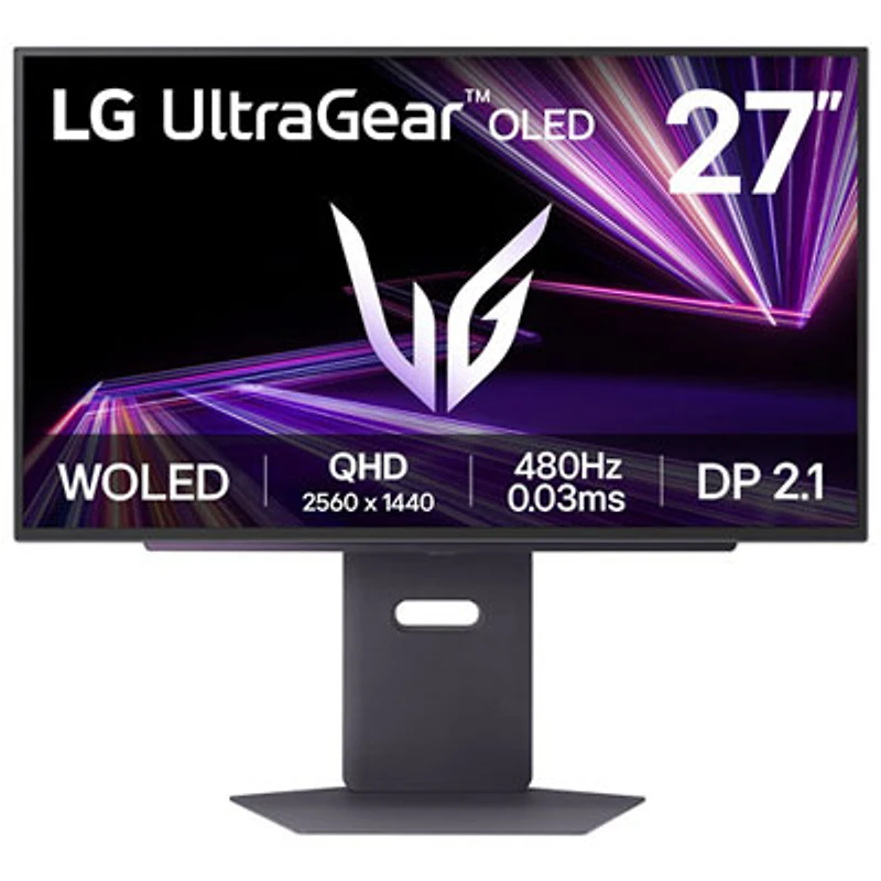 Open Box - LG UltraGear 27” QHD 480Hz 0.03ms GTG OLED LED Premium Pro Gaming Monitor - Purple Grey