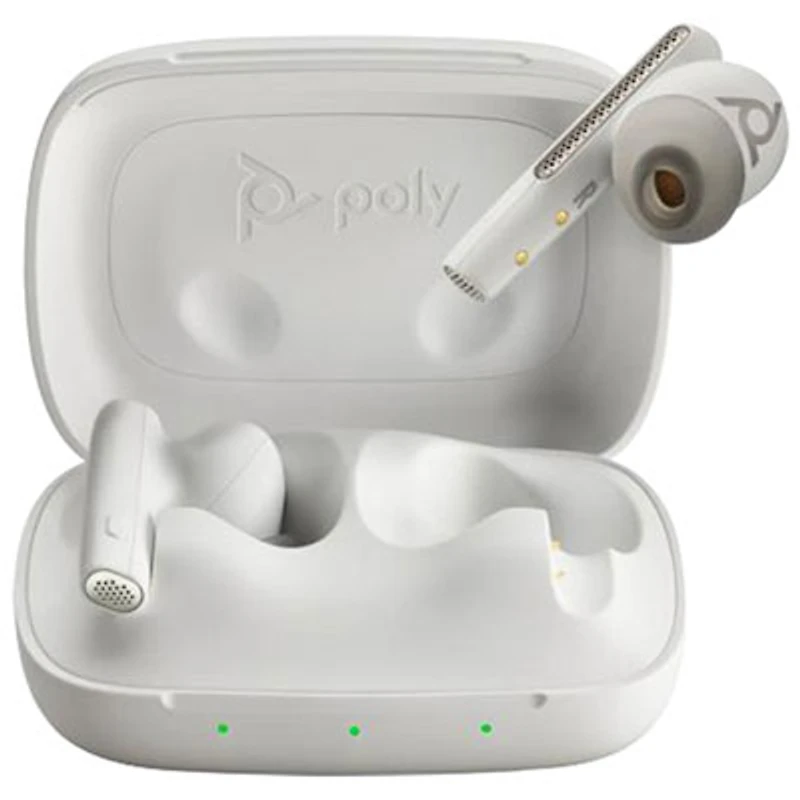 HP Poly Voyager Free 60 UC In-Ear Noise Cancelling True Wireless Earbuds - White Sand