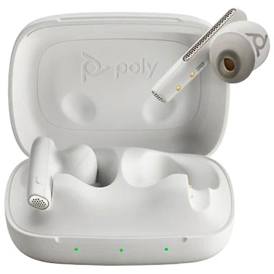 HP Poly Voyager Free 60 UC In-Ear Noise Cancelling True Wireless Earbuds - White Sand